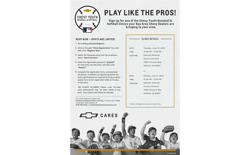 Chevy Youth Baseball & Softball Clinic
